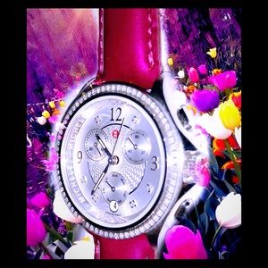 Michelle 18mm diamond sapphire watch-new!!
